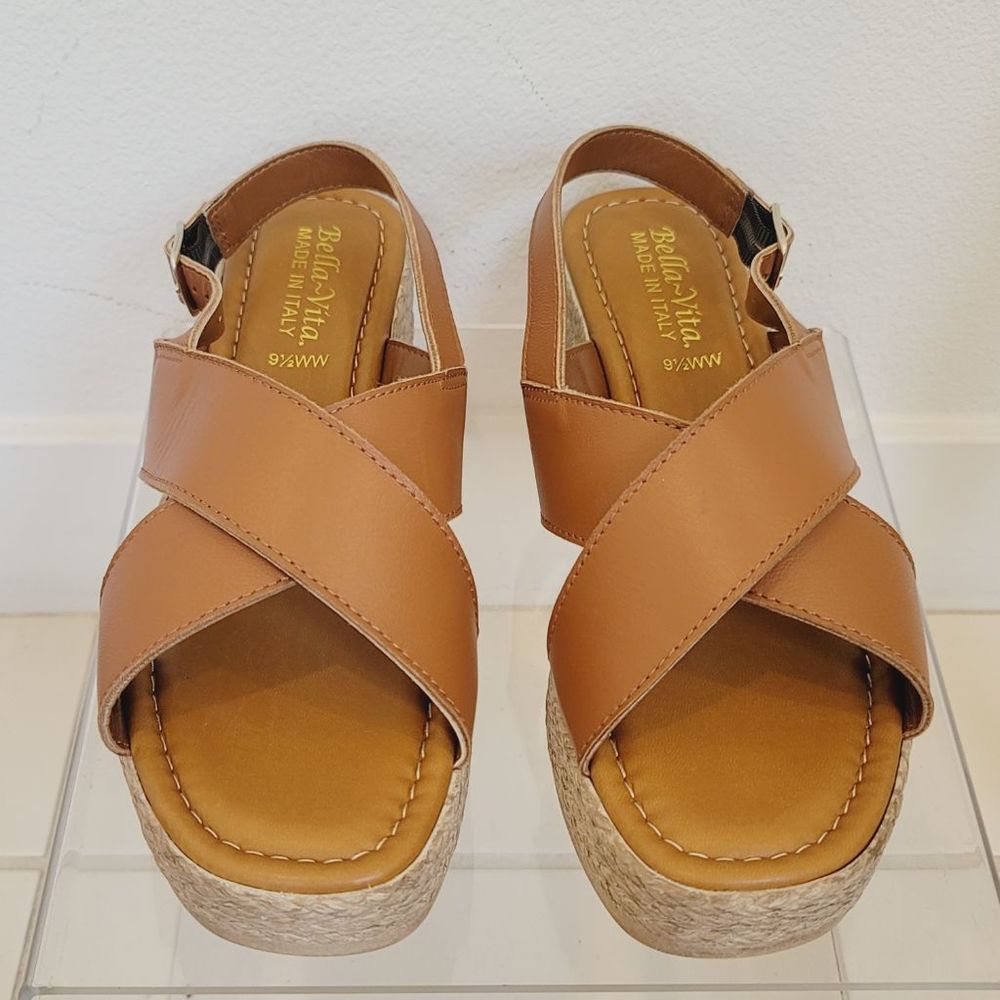 Bella Vita Mar-Italy Brown Wedge Platform Size 9.5 WW